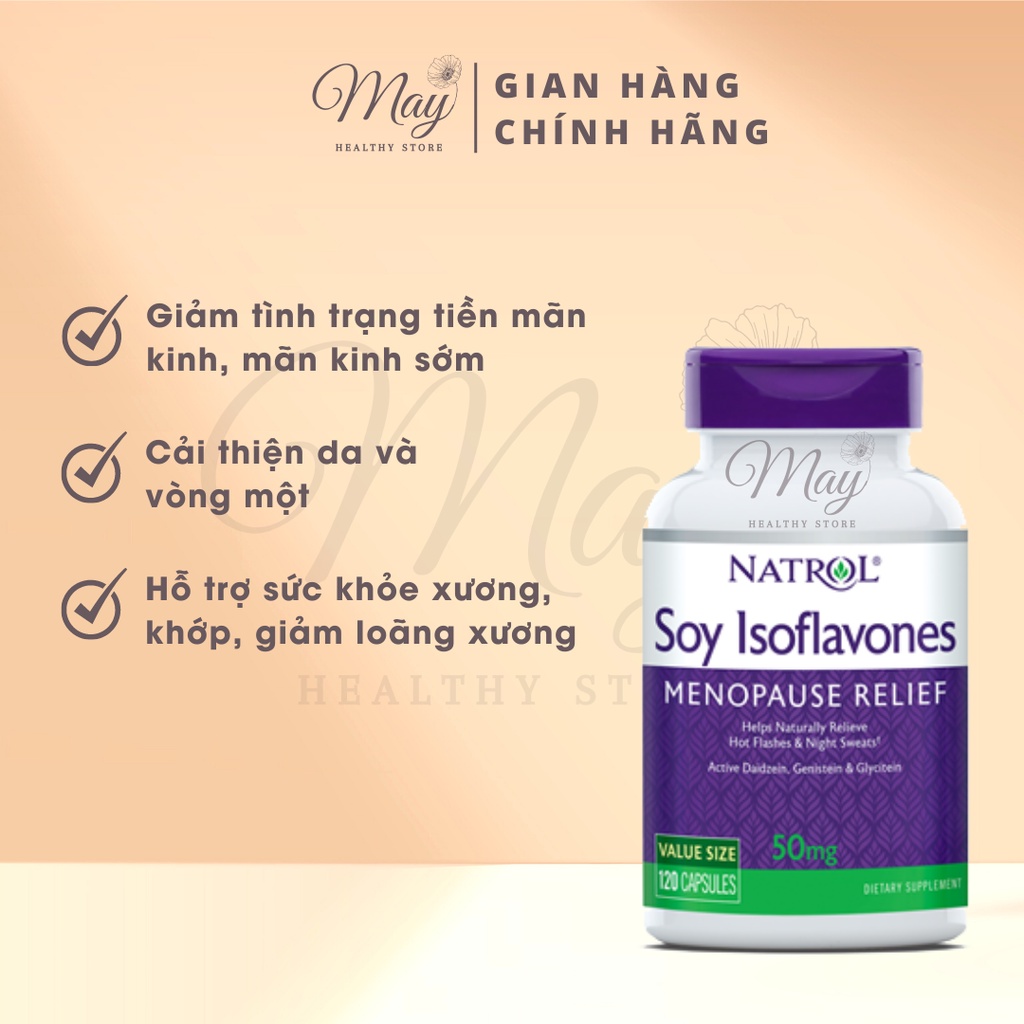 Viên Uống Mầm Đậu Nành, Cân Bằng Nội Tiết Tố Natrol Soy Isoflavones (Lọ 120 Viên)