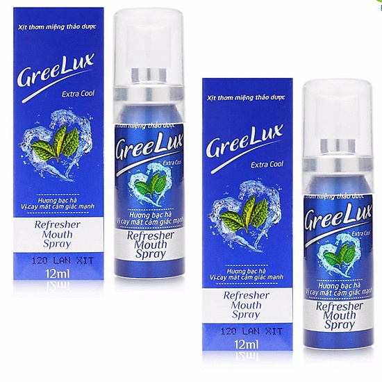 Xịt thơm miệng Greelux Thảo Dược chai 12ml hương bạc hà khử mùi hôi miệng Gree Lux
