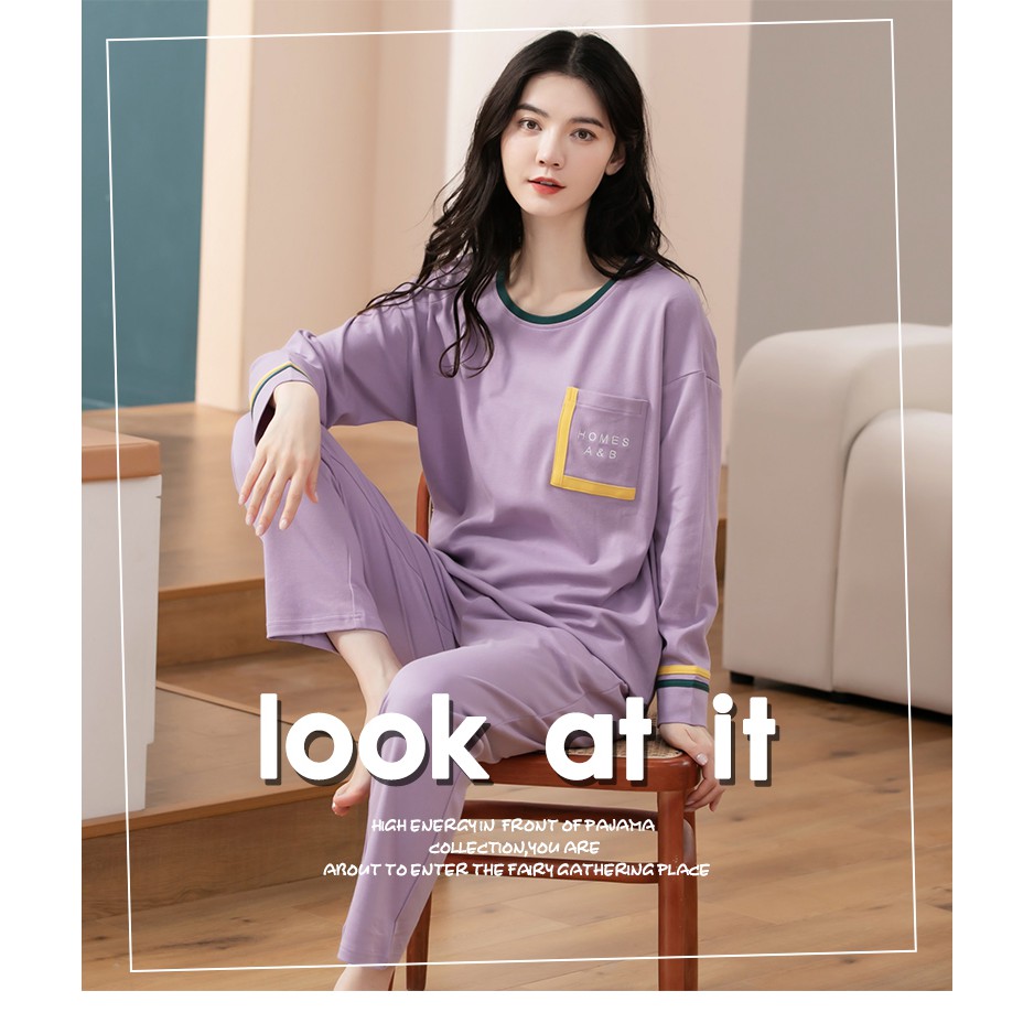 Đồ mặc nhà nữ thu đông chất cotton mịn đẹp - MH5136