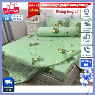 Bộ ga gối 3 món 1m2x2m,1m6x2mvải cotton poly
