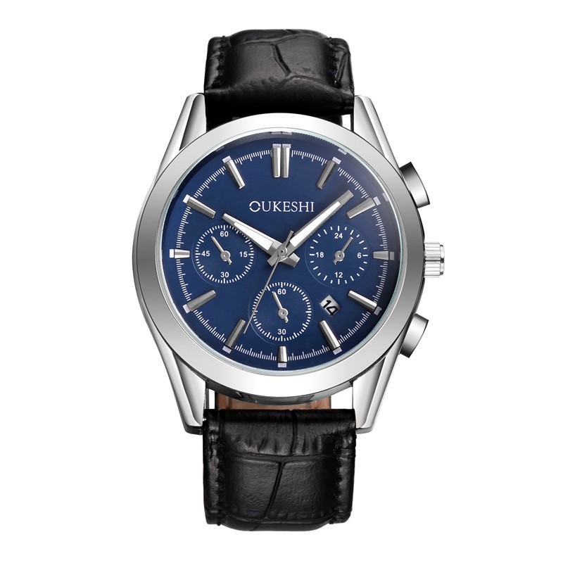 (New Arrival) Đồng Hồ Nam OUKESHI Doanh Nhân Có Lịch Ngày Dây Da Cao Cấp_Tặng Hộp Và Pin | BigBuy360 - bigbuy360.vn