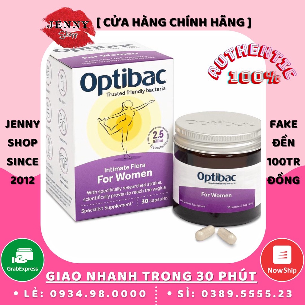 Viên Uống Men Vi Sinh Optibac Probiotics Tím Cho Phụ Nữ Hộp 30 Viên