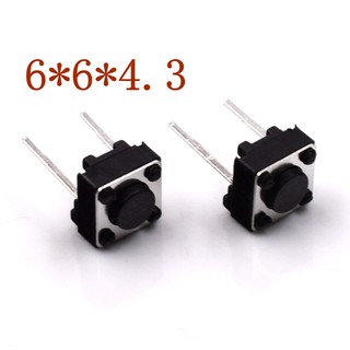 Bộ 20 công tắc xúc giác tạm thời 6x6 * 4.3 / 5/6/7/8/9 / 10mm 6 * 6 * 4.3mm 5mm 6mm 7mm 8mm 9mm 10mm 2 pin giữa đa năng 