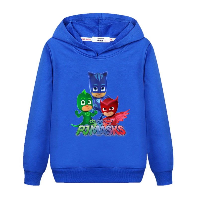 PJ MASKS Áo Hoodie Dài Tay In Hình Mặt Nạ Cho Bé