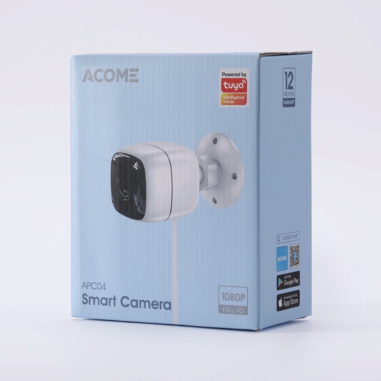 Camera ngoài trời ACOME APC04 - Kết nối wifi, chống nước IP65m, quay full hd 1080p, tương thích Tuya Smart Life