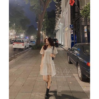 Váy baby doll đũi lụa