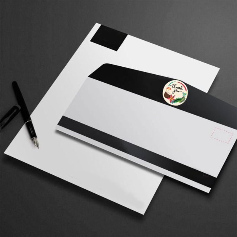 Cuộn 500 miếng dán hình tròn in chữ thank you dùng trang trí hộp quà tiện lợi