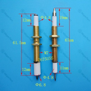 Kim sứ/Dây kim sứ đánh lửa, cảm ứng đa năng [ĐỒNG] bếp ga âm dương dài 38~58cm Ø7 (có ốc vặn định vị) -sử dụng điếu gang