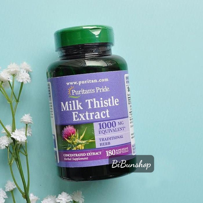 Viên uống bổ gan, thải độc Puritan's Pride Milk Thistle Extract 180 Viên của Mỹ