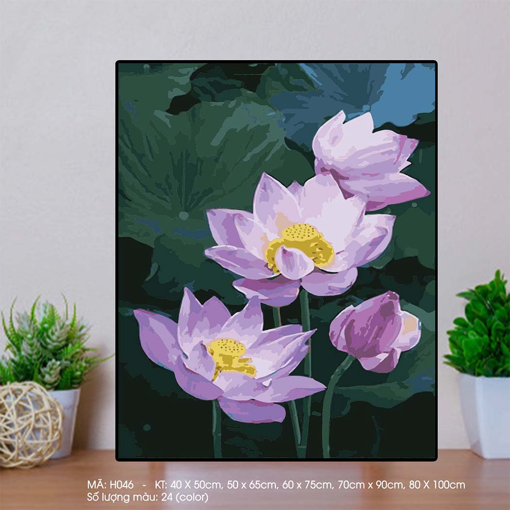 Tranh Sơn Dầu Số Hóa Hoa Sen Sondausohoavn Tranh Số Hóa Mã Tranh H046
