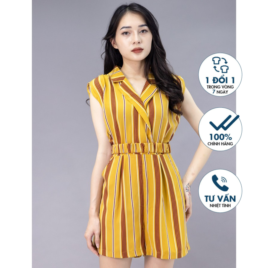 Jumpsuit ngắn Emspo kèm đai eo rời AQS4039