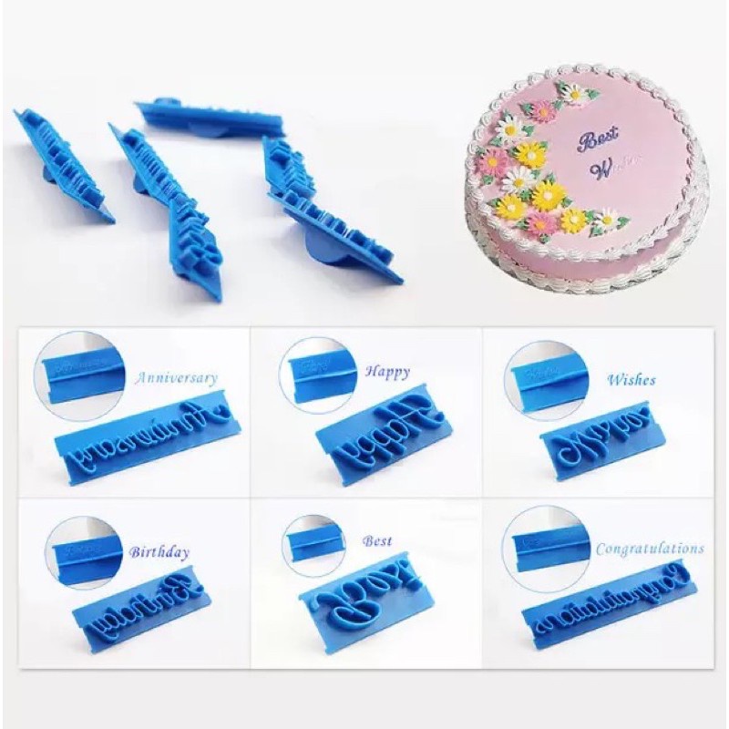 Set 6 Chữ Viết Tay Dùng Để Trang Trí Bánh Kem Tiện Dụng