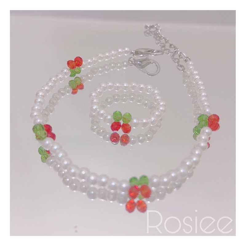 Nhẫn hạt cherry , lắc tay cherry