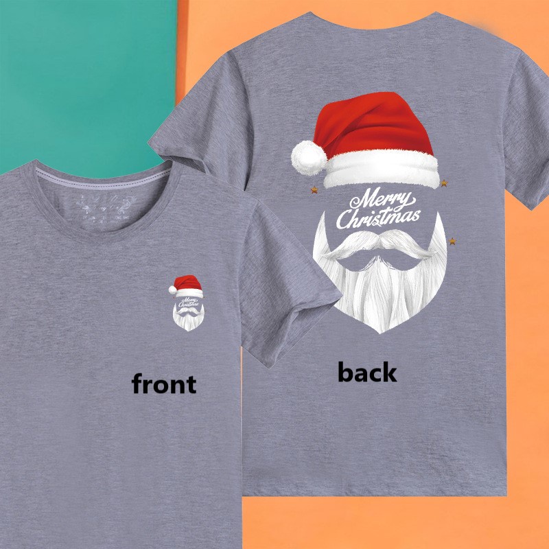 Set Áo Thun Tay Ngắn 95% cotton In Hình Ông Già Noel Năm Mới 2023 Thời Trang Cho Gia Đình