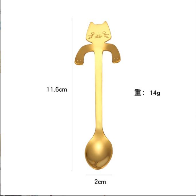 Thìa Mèo Pha Cafe Siêu Cute Có Tay Treo Cốc Tiện Lợi