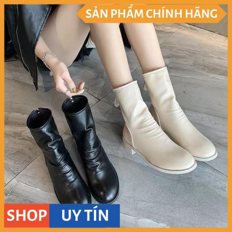 (HÀNG NHẬP) Bốt Nữ Cao Cổ Nhũn Da Xịn Mền Cổ Ôm Kiểu Dáng Hàn Quốc