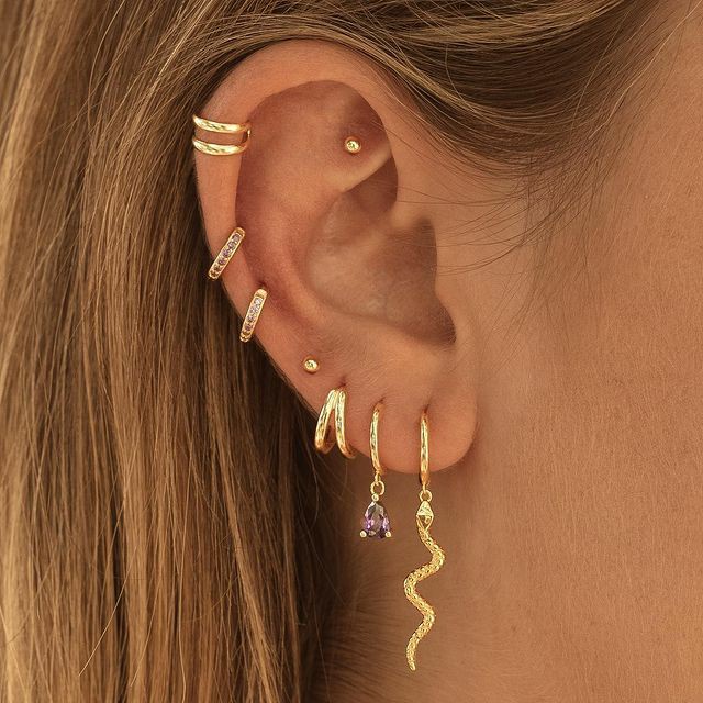 Bộ khuyên kẹp vành tai IF ME kiểu bướm đính đá thời trang cho nữ