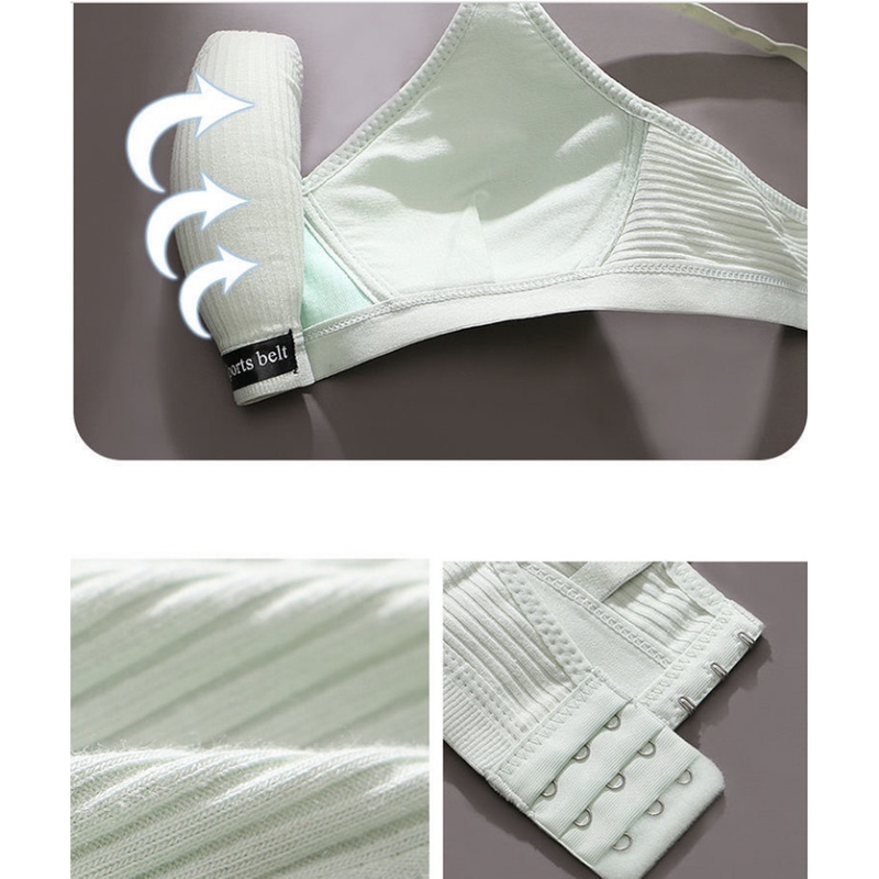 Áo lót vải cotton nâng ngực không đường may 4 màu thời trang cho nữ