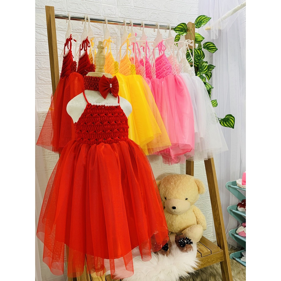 TH Đầm/Váy công chúa tutu dễ thương cho bé gái - Yếm len ngọc