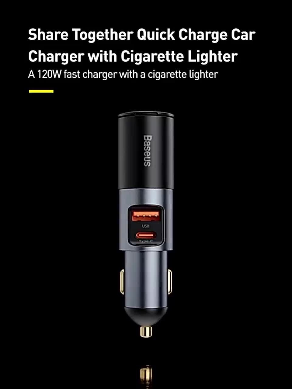 Tẩu Sạc Điện Thoại Trên Xe Hơi Baseus 120W Chất Lượng Cao Cho iPhone Samsung Xiaomi | BigBuy360 - bigbuy360.vn