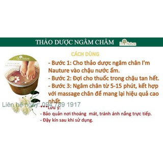 [HÀNG100% CHÍNH HÃNG]THẢO DƯỢC NGÂM CHÂN I'M NATURE
