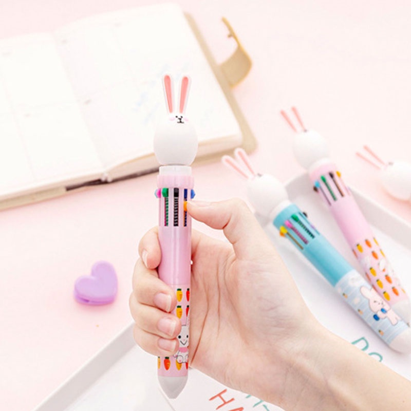 Bút bi 10 màu trong 1 tiện lợi hình chú thỏ dễ thương
