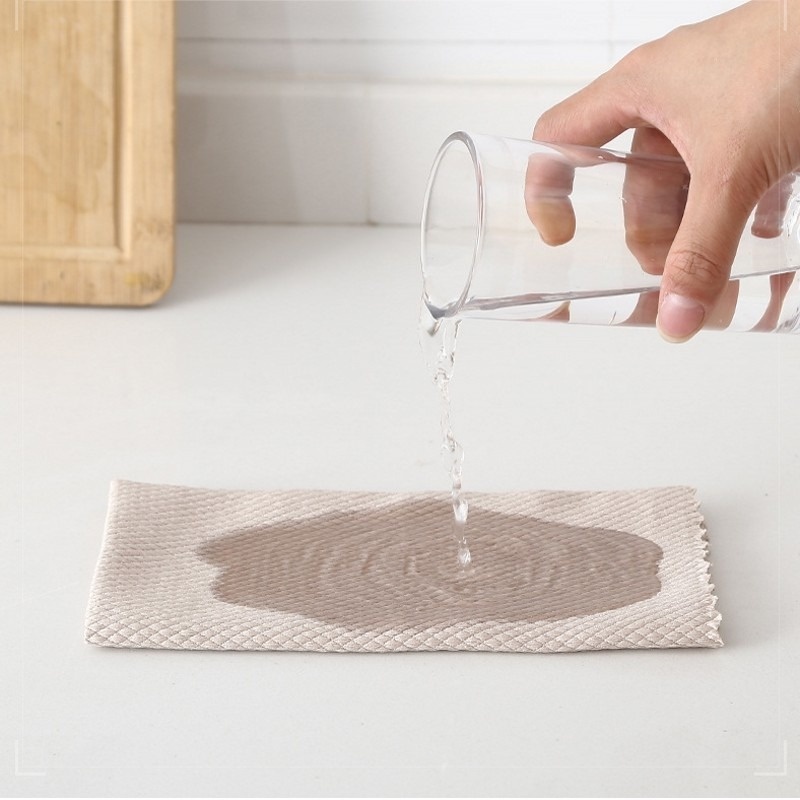 Vải lau chén dĩa / bề mặt kính xe ô tô làm từ vi sợi với kết cấu dạng lưới thấm hút nước tốt đa năng tiện lợi