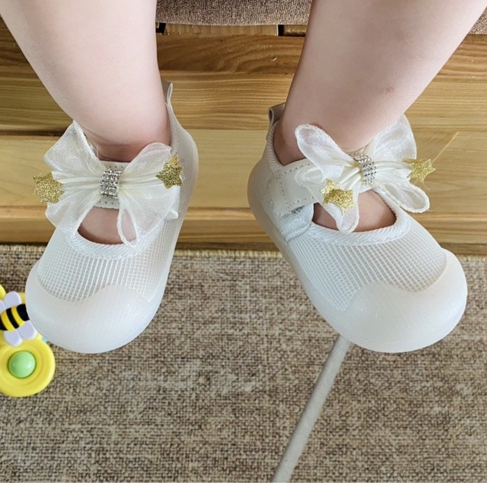 Giày búp bê đính nơ ngôi sao cho bé gái tập đi từ 1 đến 3 tuổi siêu mềm siêu yêu