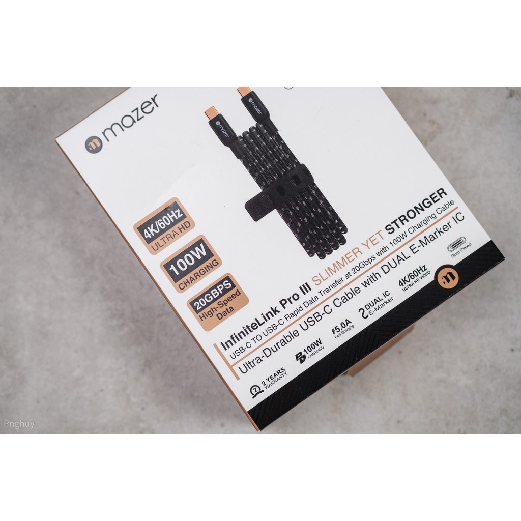 Dây Cáp Mazer Infinite LINK 3 Pro Cable C to C USB 3.2 Gen 2x2 HDMI4K 60Hz 20Gbps 100W