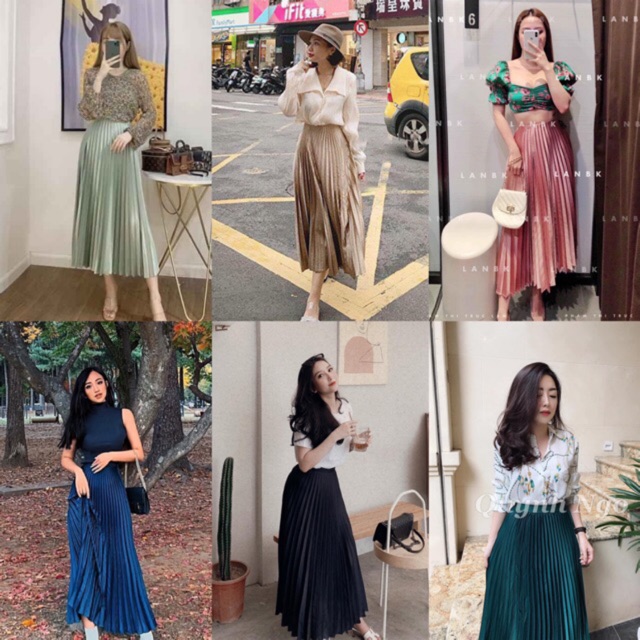 [ORDER-XUẤT TAG CHUẨN-ẢNH THẬT] Chân váy xếp ly full màu Zara xuất xịn