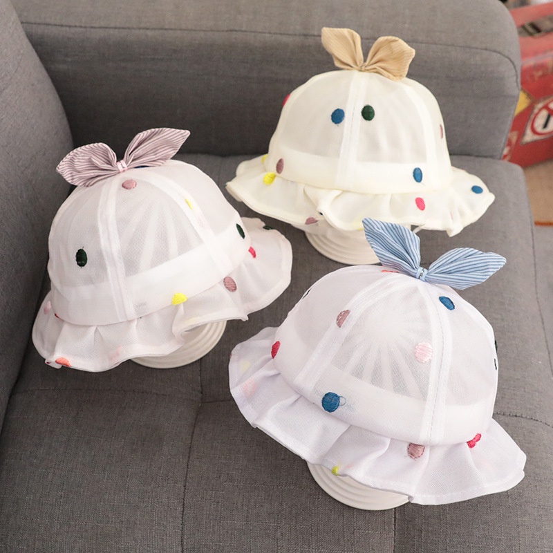 Nón Tai Bèo Phối Lưới Mỏng Thoáng Khí Thời Trang Xuân Hè Xinh Xắn Cho Bé Gái