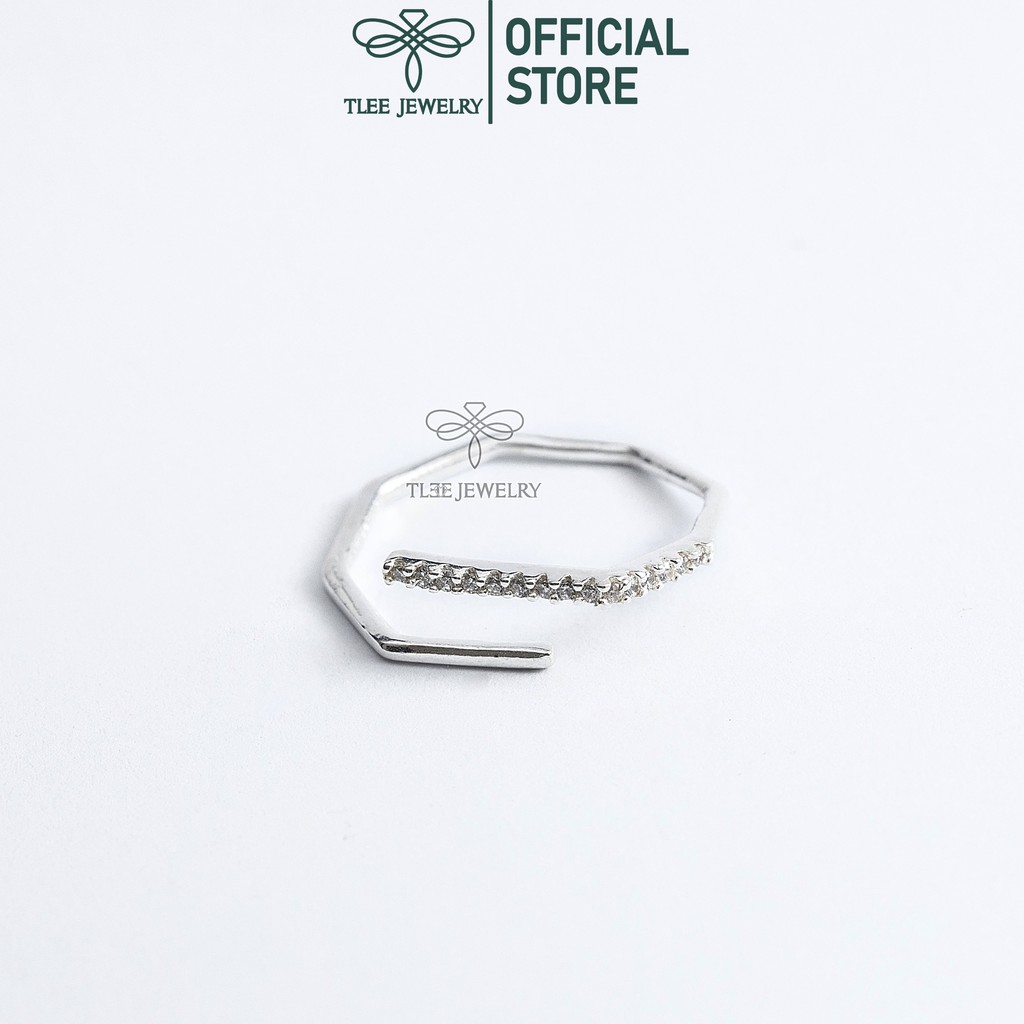 Nhẫn bạc nữ TLEE khúc cây, chữ x đính đá freesize cao cấp TleeJewelry A0277