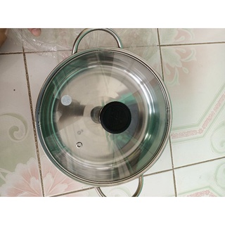 nồi lẩu inox nắp kính size 22cm
