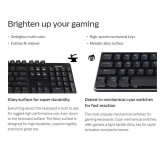 Bàn Phím Cơ Gaming Philips SPK8404/ G404 LED RGB