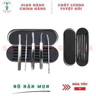Bộ Nhíp Gắp MỤN Bằng Thép Không Rỉ Cao Cấp 5 Món