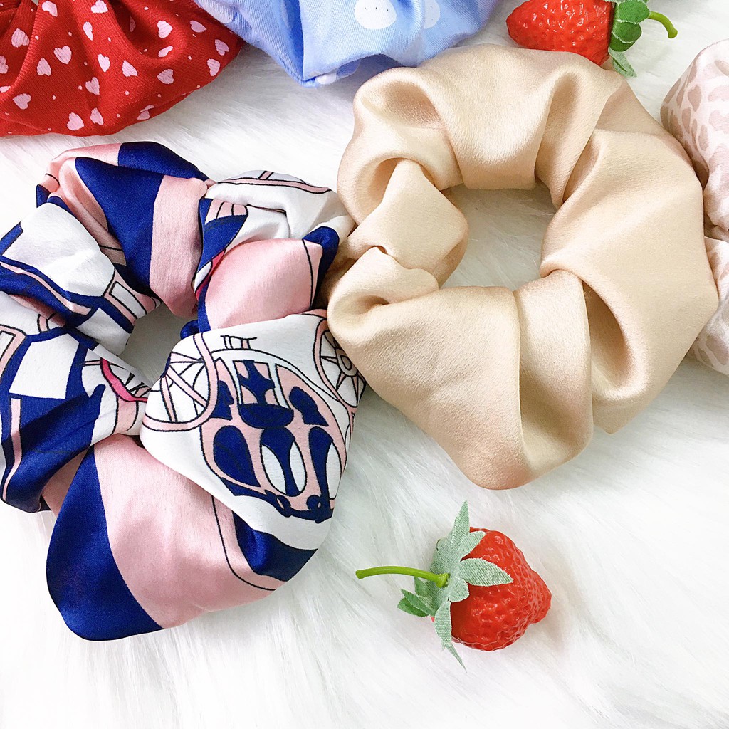 [FASHIONRUN19 - FASHIONHOT19] Dây buộc tóc, cột tóc vải scrunchies nhiều màu cao cấp JANE