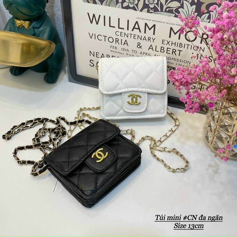 Ví X Đeo Chéo Nữ Mini, Ví Nữ Nhiều Ngăn Trần Trám