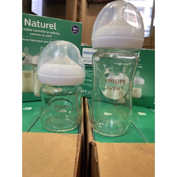 Bình sữa Avent Natural thuỷ tinh Mẫu mới 120/240ml
