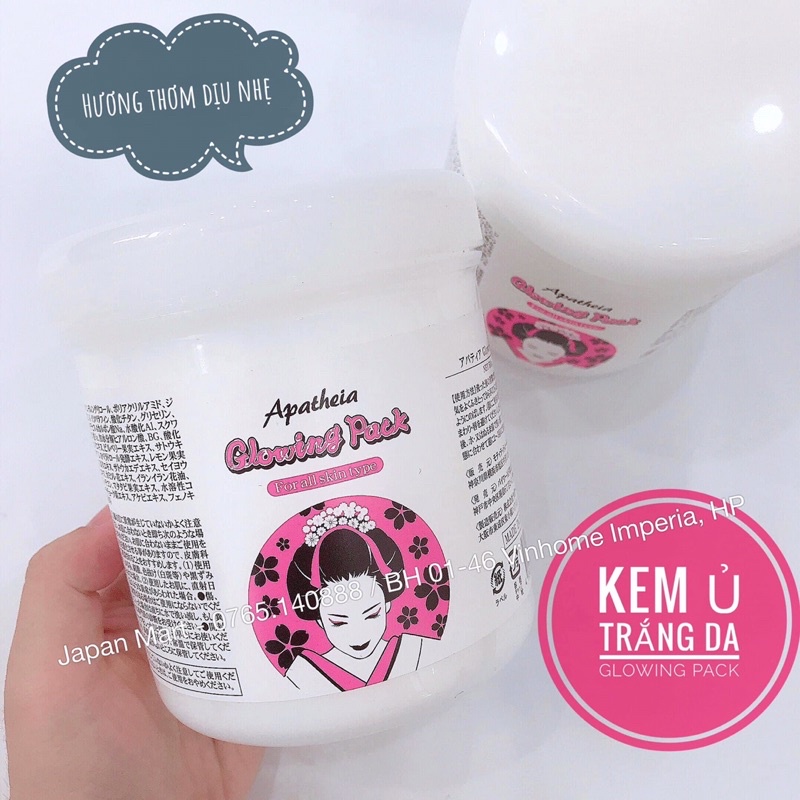 Kem Ủ TRẮNG DA TOÀN THÂN Apatheia Glowing Pack Nhật Bản 500g