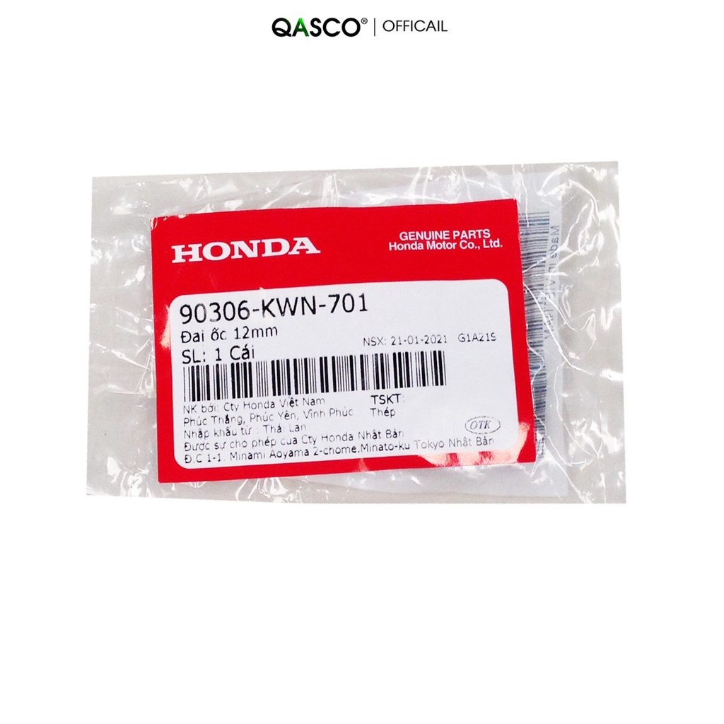 Đai ốc HONDA 12mm dùng chung nhiều xe (90306KWN701)