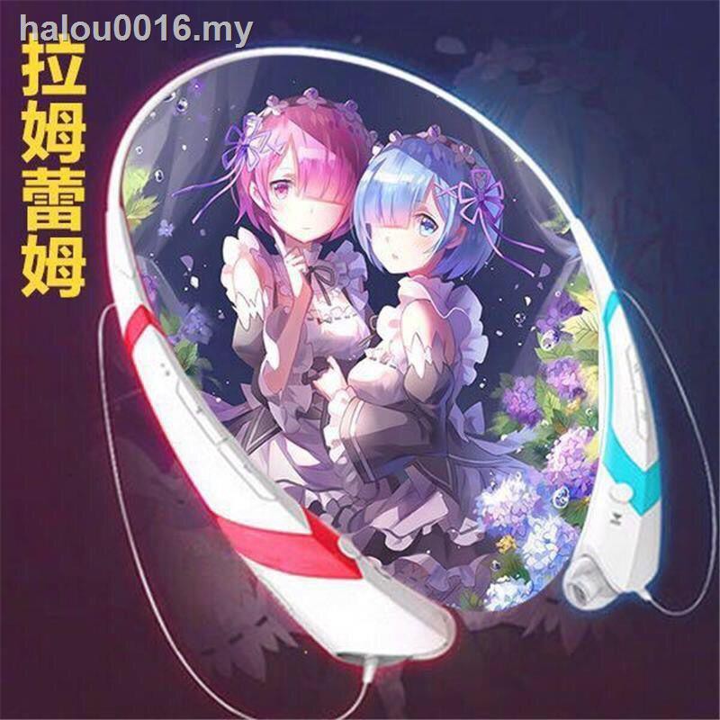 ♟❃Tai nghe bluetooth không dây đeo cổ có thẻ có thể tháo rời hình Hatsune Miku