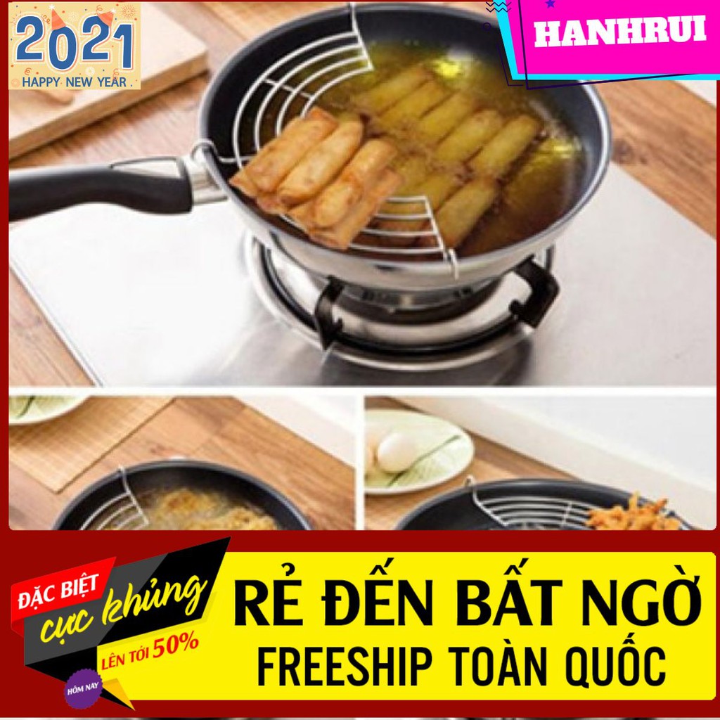 COMBO 02 VĨ GÁC CHẢO INOX CAO CẤP GIÚP RÁO DẦU THỰC PHẨM CHIÊN