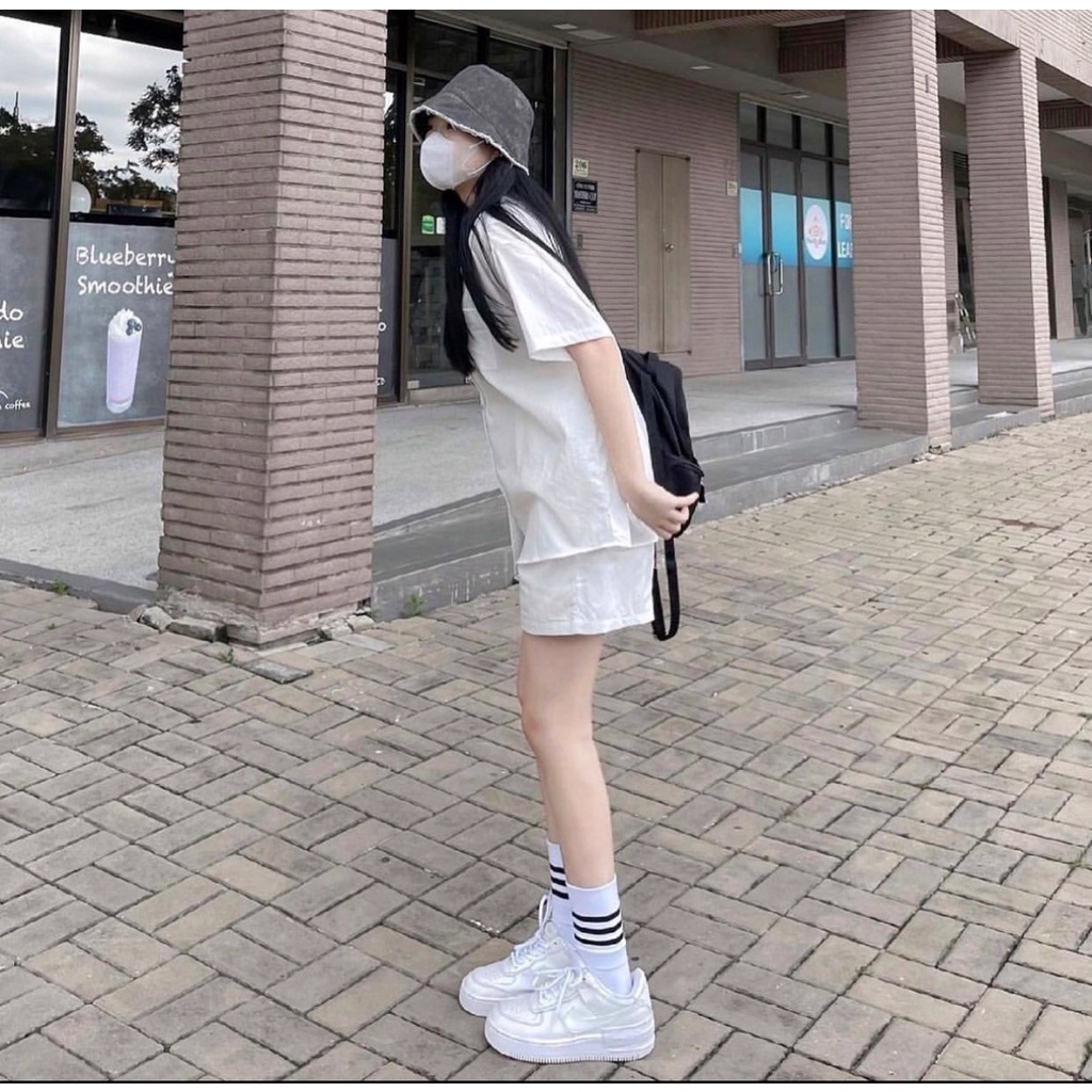 Set Đồ Nữ LINEN TONKI Sơ Mi Cổ Vest Mix Short Lưng Tây Chất Vải Đũi Phong Cách Ulzzang Unisex Oversize