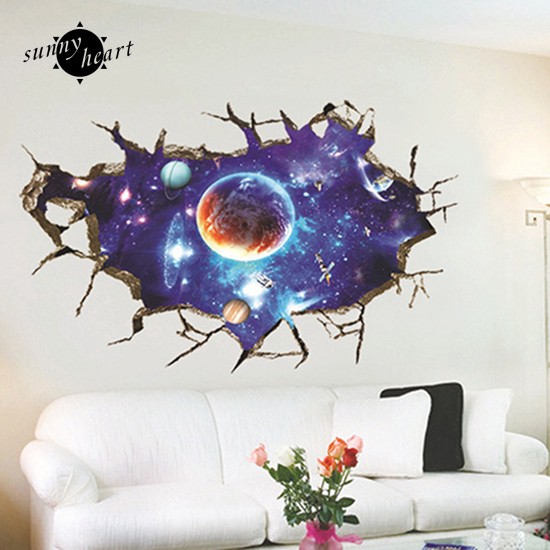 Decal Dán Tường 3D Hình Vũ Trụ
