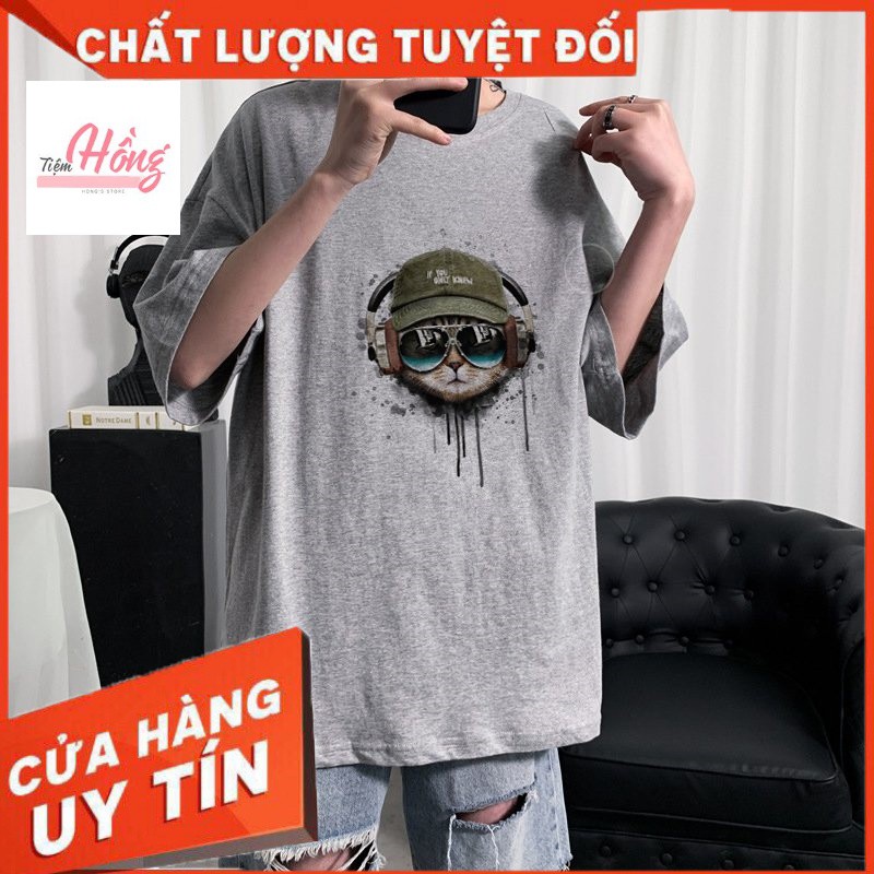 (HÀNG CHUẨN) Áo Phông in hình đẹp Mèo đeo tai nghe chất nam nữ thoáng mát