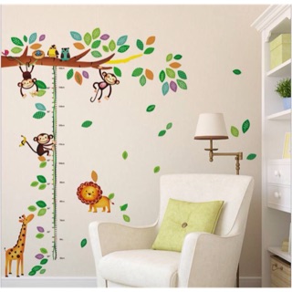 Thước đo hươu khỉ - decal trang trí