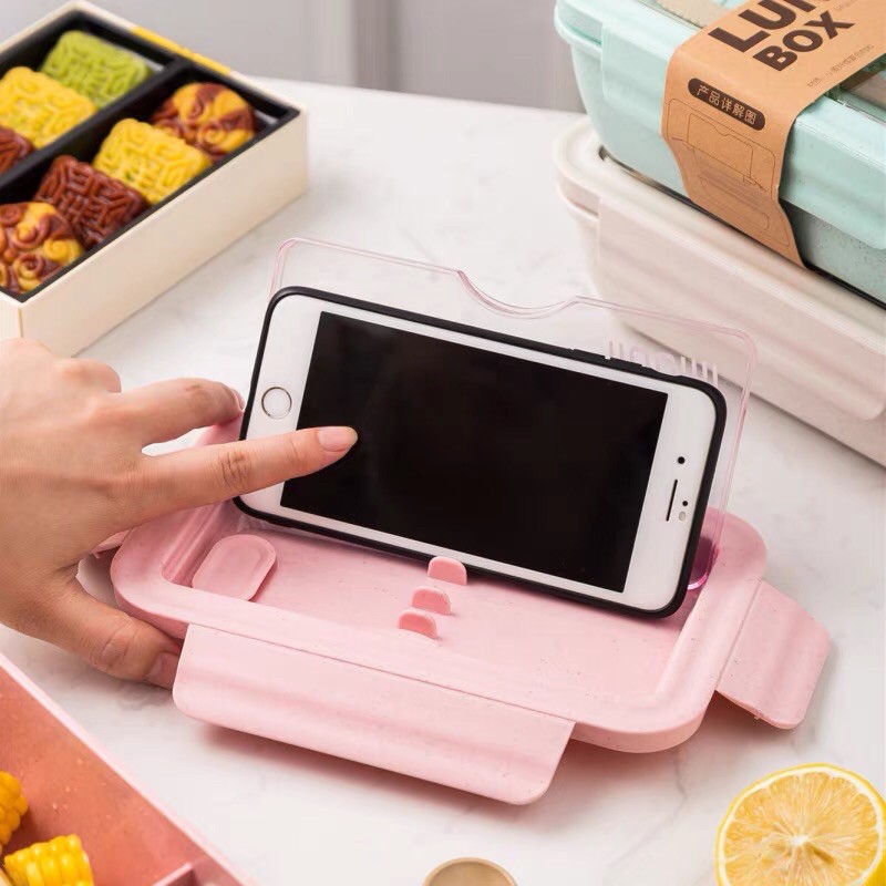 Hộp cơm giữ nhiệt lúa mạch an toàn cho sức khỏe RUGUO 1100ml cho dân văn phòng tặng kèm đũa thìa cao cấp | BigBuy360 - bigbuy360.vn