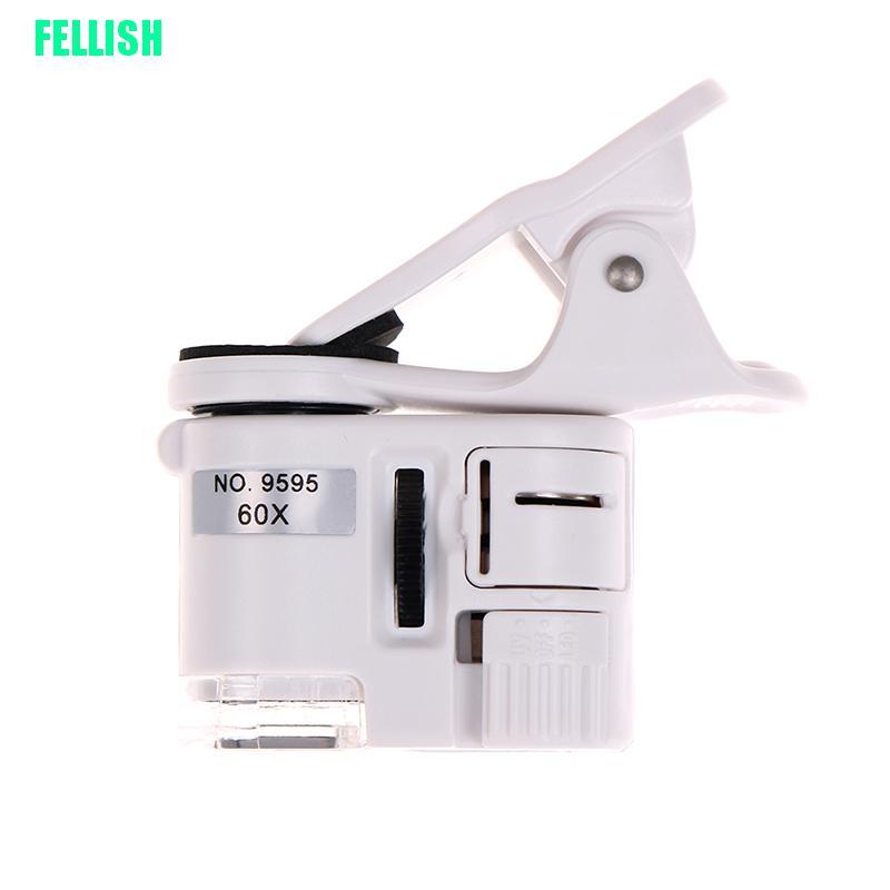 Ống Kính Hiển Vi Zoom 60x Kẹp Camera Điện Thoại Có Đèn Led Tiện Dụng