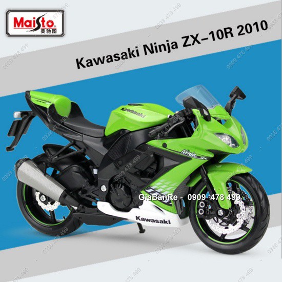 MÔ HÌNH XE KAWASAKI NINJA ZX-10R GREEN -  TỈ LỆ 1:12 -MAISTO - 8694XL