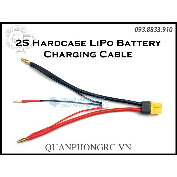 Cáp Sạc Pin 2S Hardcase Lipo Battery Charging Cable Banana 4mm Plugs